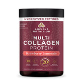 Multi Collagen Protein Powder Strawberry Lemonade (45 Servings) bottle with Hydrolyzed peptides called out on the top of the bottle
