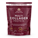 Multi Collagen Protein Powder Unflavored (100 Servings) bottle with a callout at the top that says hydrolyzed peptides