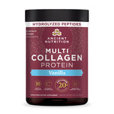 Multi Collagen Protein Powder Vanilla (45 Servings) bottle with a hydrolyzed peptides callout on the top of the bottle
