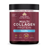 Multi Collagen Protein Powder Vanilla (60 Servings) bottle with hydrolyzed peptides called out at the top of the bottle