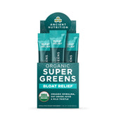 Organic SuperGreens Bloat Relief† Stick Packs Powder Greens Flavor (16 Servings) box