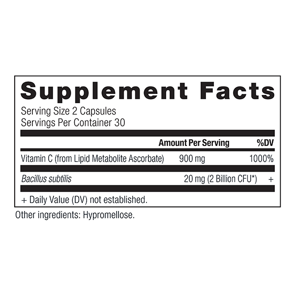 Vitamin C Supplement facts panel