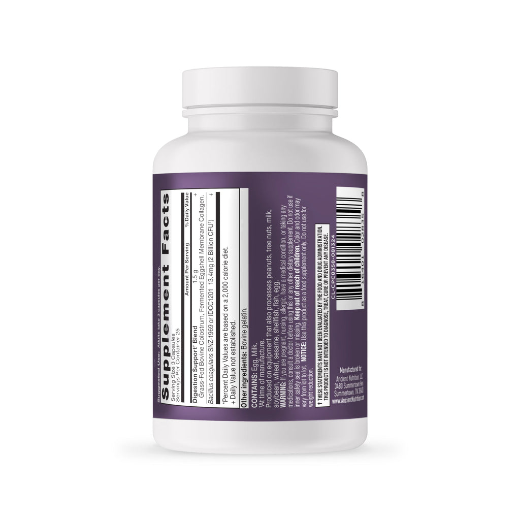 Colostrum + Collagen Capsules (25 Servings) back of bottle