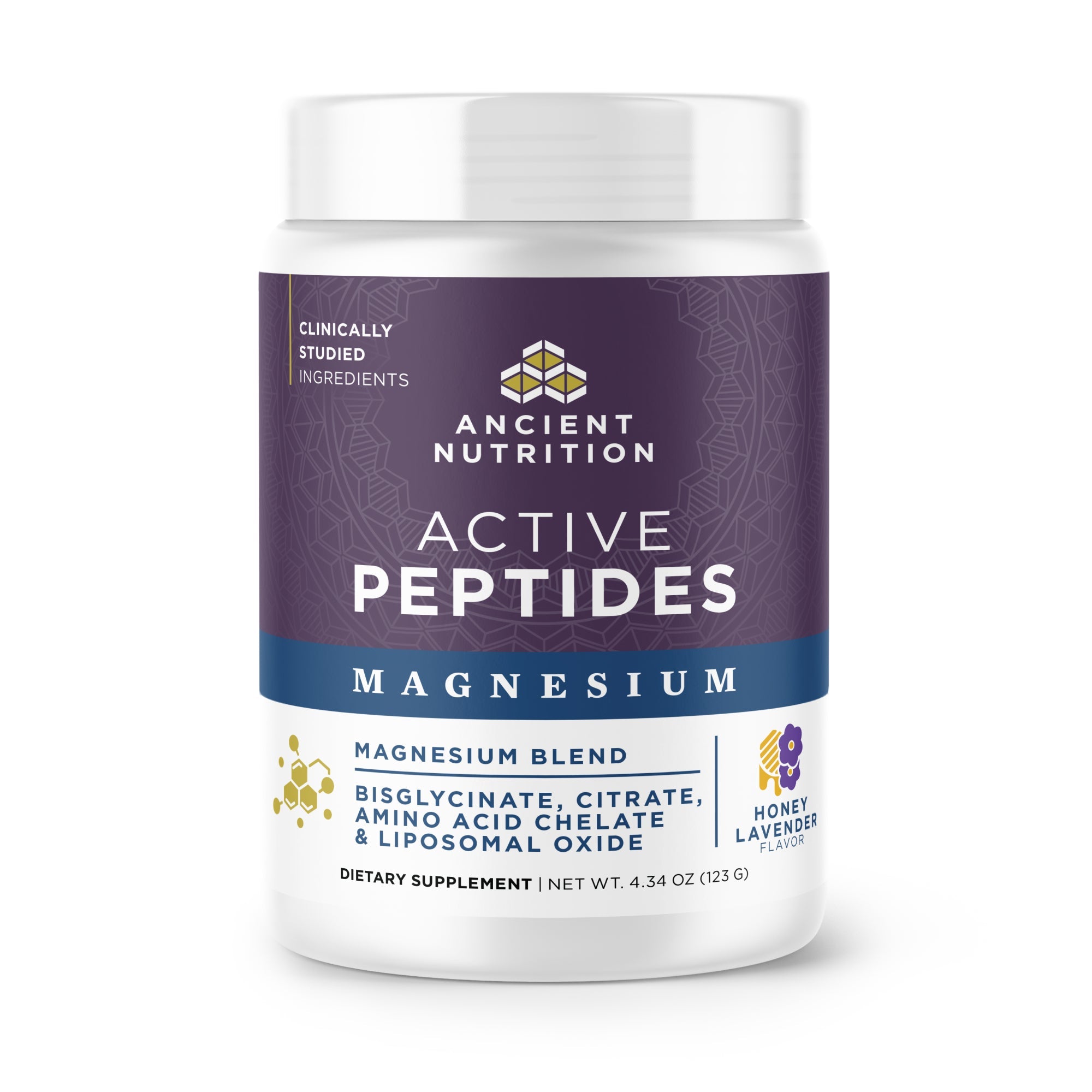 Active Peptides Magnesium Complex Powder Lavender Honey (30 Servings) bottle