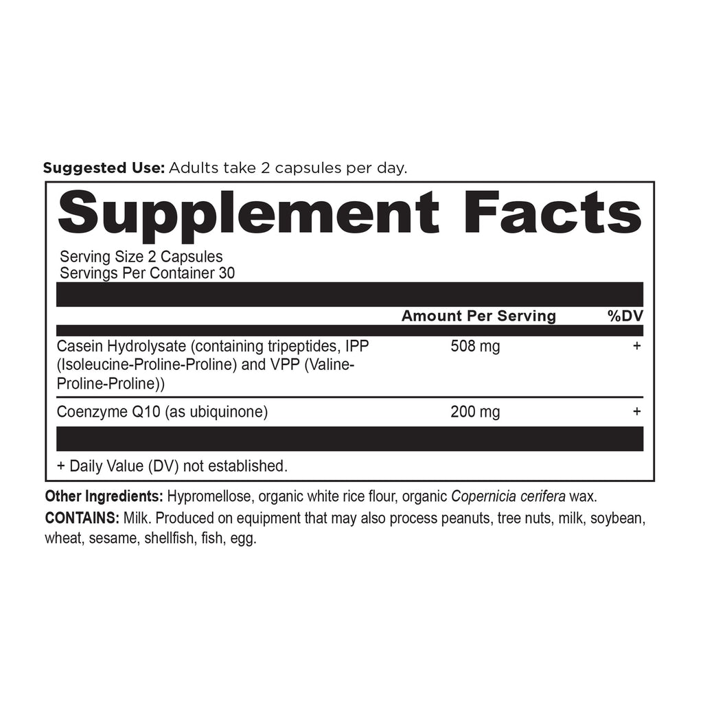Active Peptides CoQ10 Capsule (30 Servings) supplement facts panel