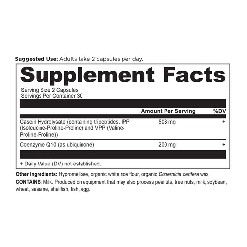 Active Peptides CoQ10 Capsule (30 Servings) supplement facts panel