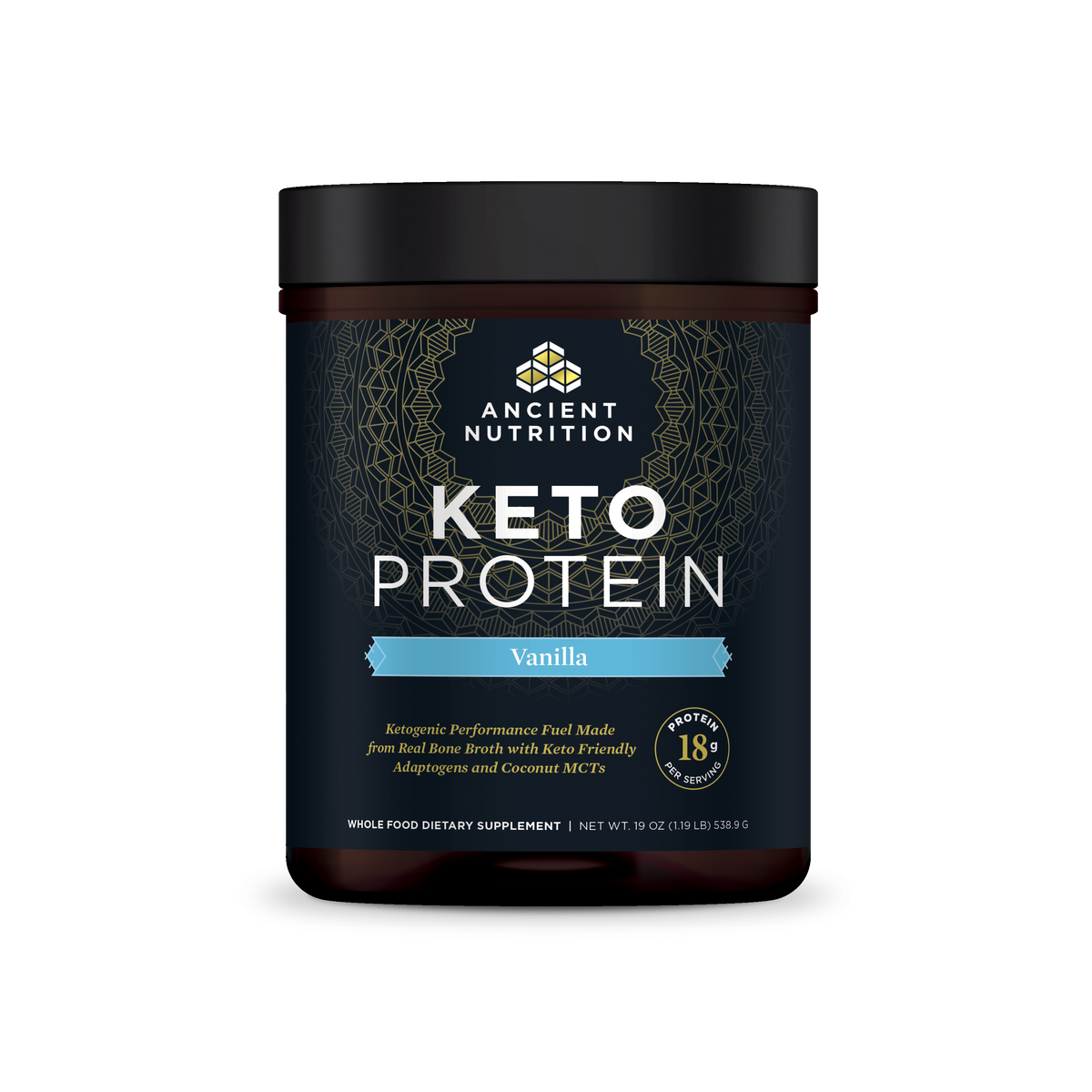 Keto Protein Powder Vanilla (17 Servings) bottle