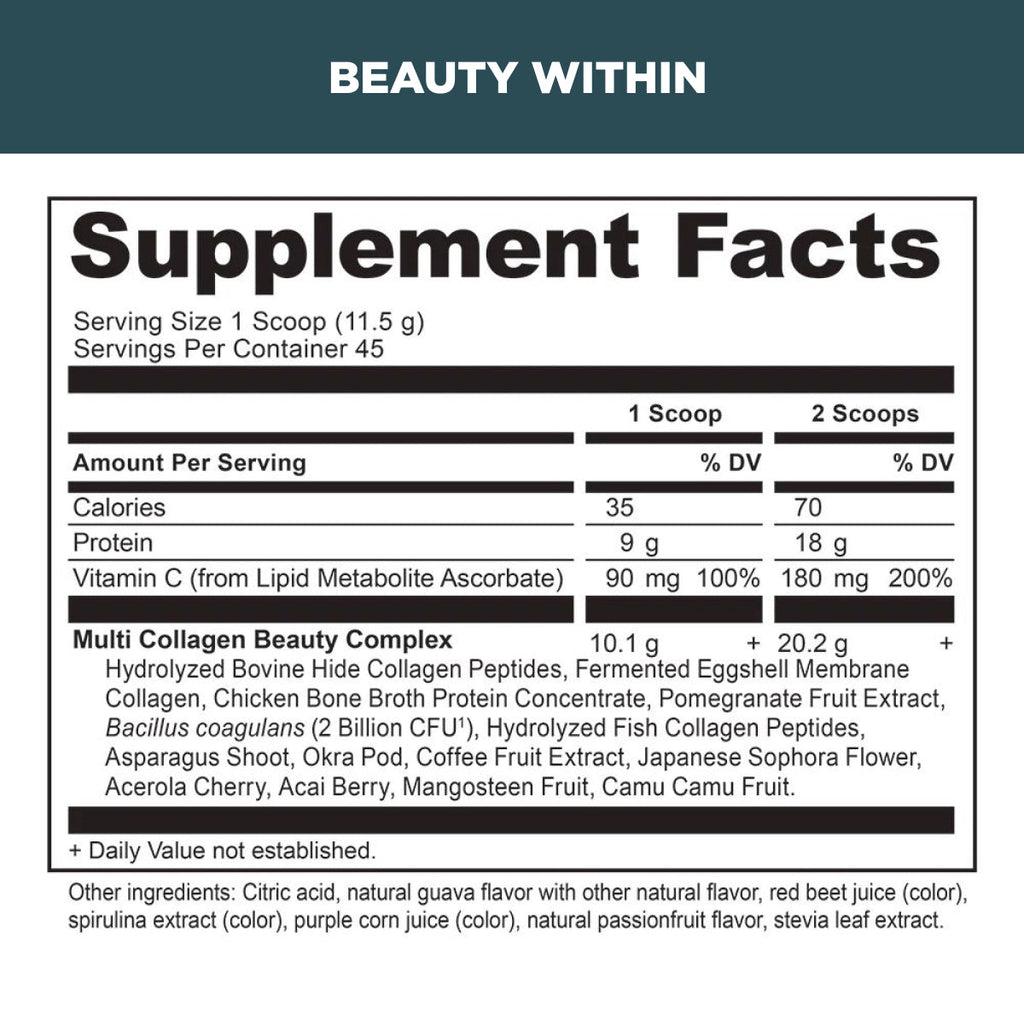 beauty within supplement label