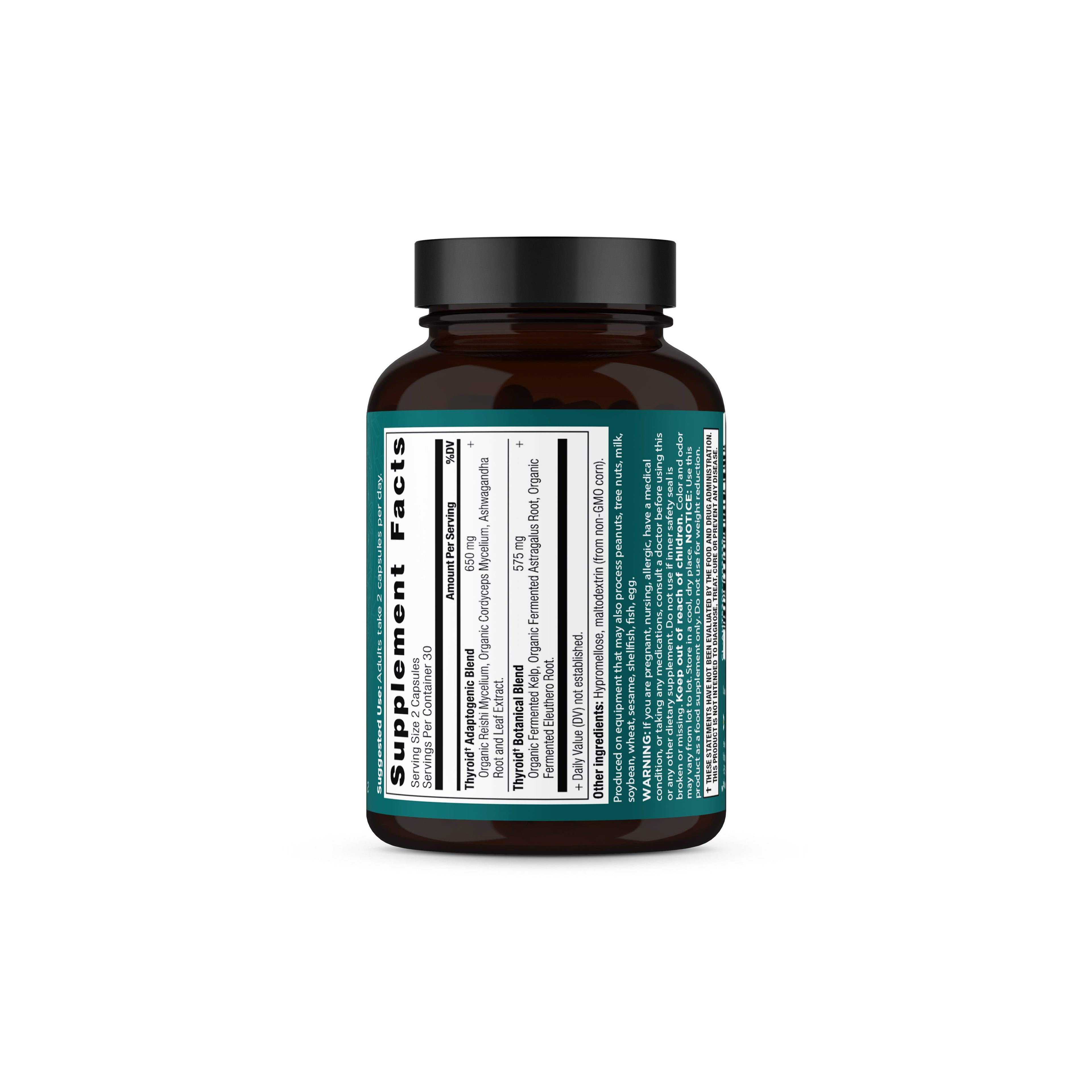 Thyroid Capsules (60 Capsules) side of bottle image