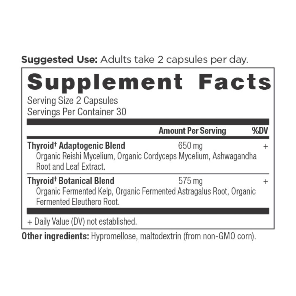 Thyroid Capsules (60 Capsules) supplement facts panel