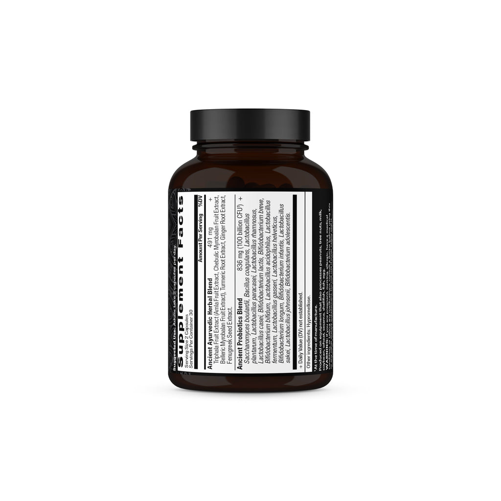 Ancient Probiotics Ultimate Capsules (30 Servings) side of label