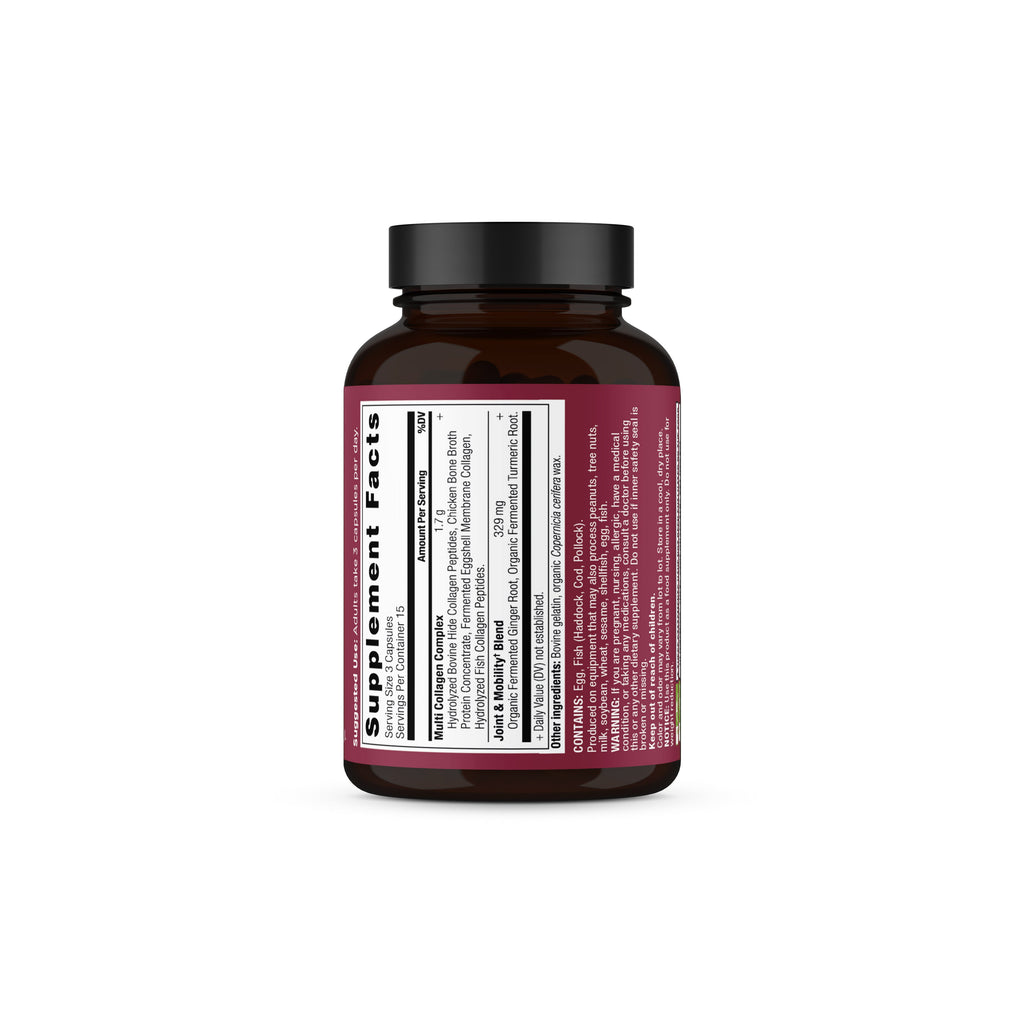 Multi Collagen Joint & Mobility Capsules (45 Capsules) back of bottle