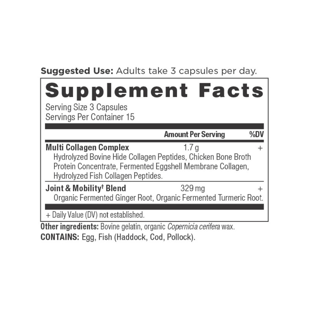 Multi Collagen Joint & Mobility Capsules (45 Capsules) supplement facts panel