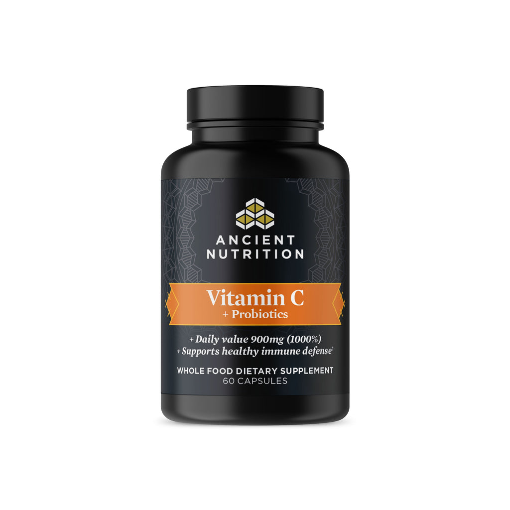 Ancient Nutrients Vitamin C + Probiotics Capsules (30 Servings) bottle