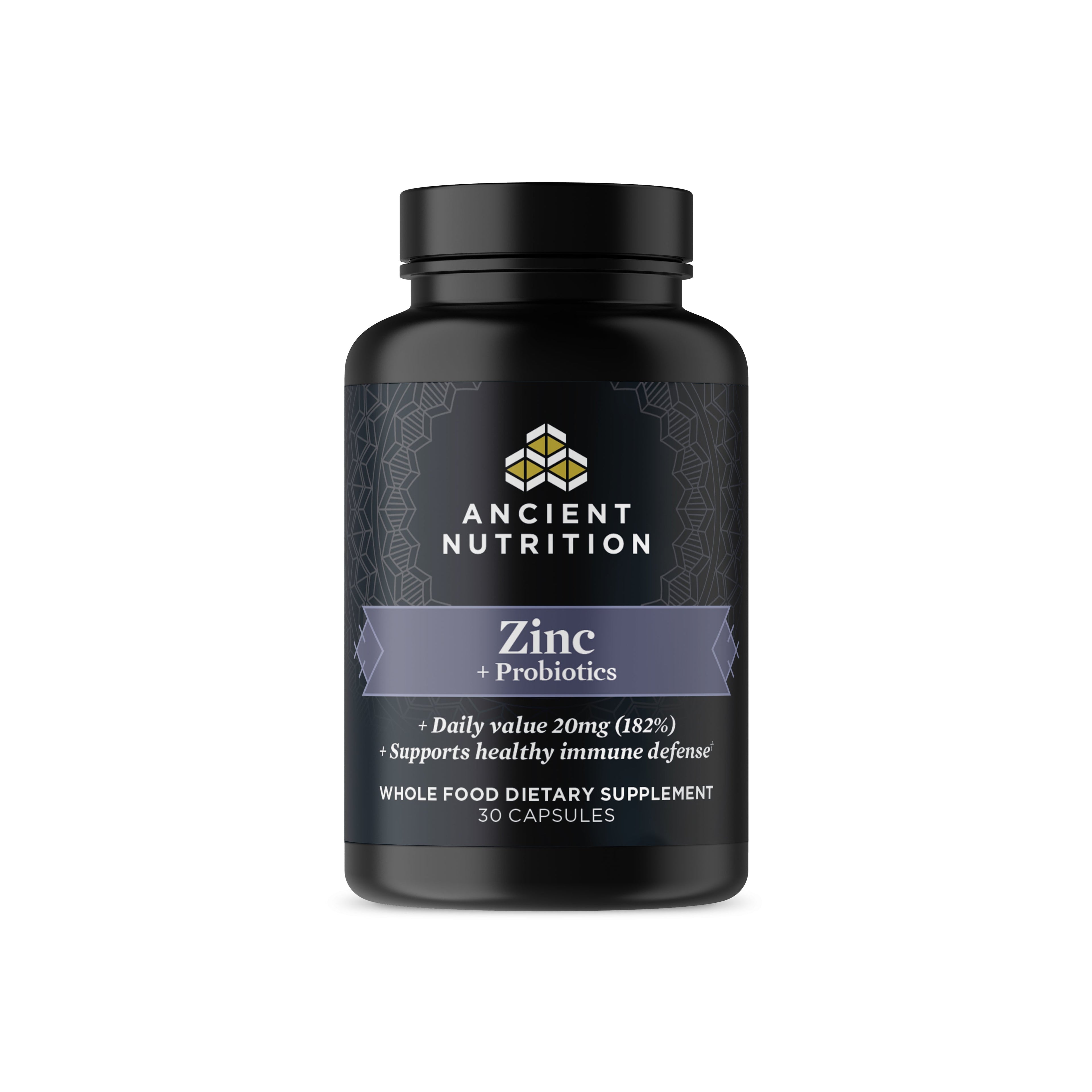 Ancient Nutrients Zinc + Probiotics Capsules (30 Servings) bottle