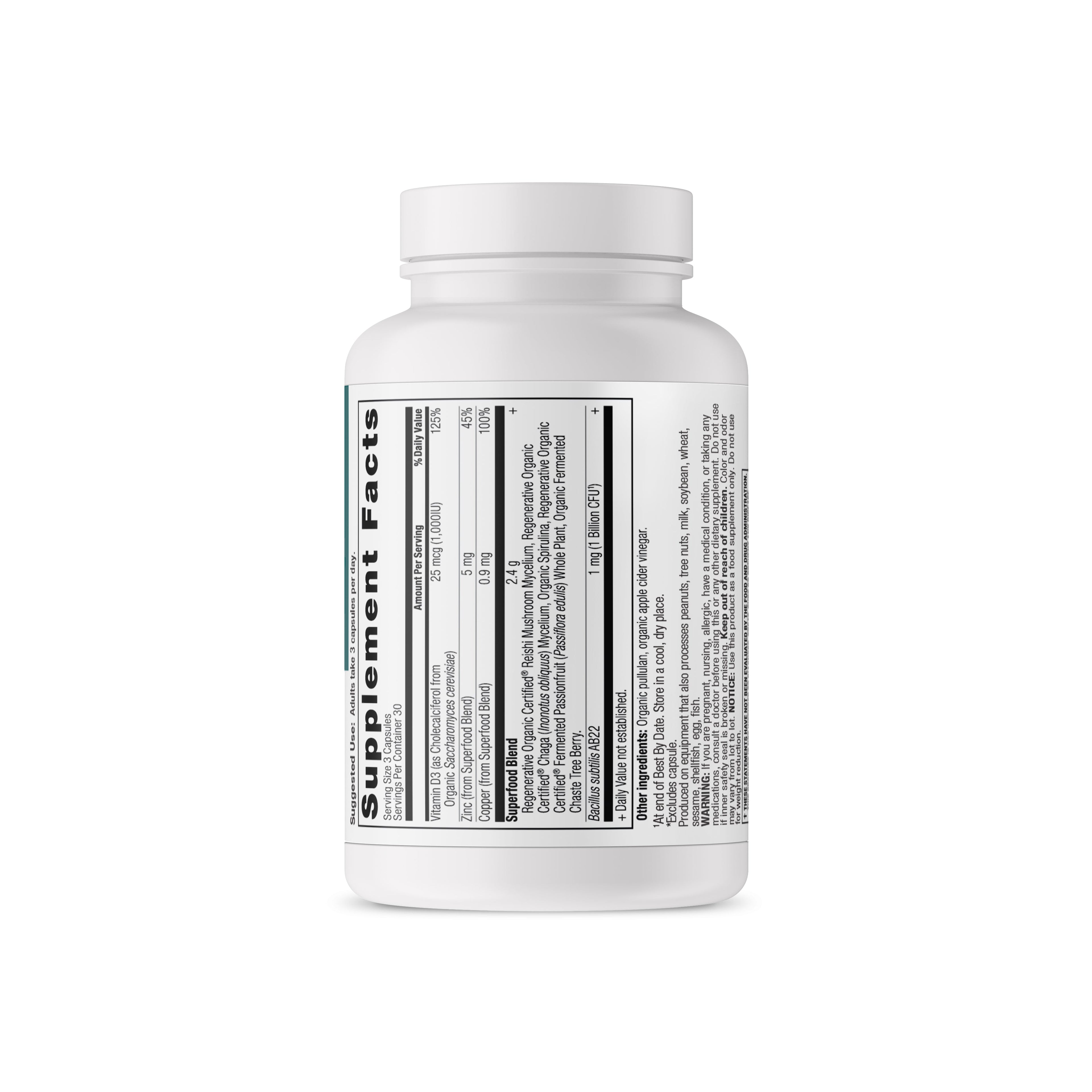 Regenerative Organic Certified™ Women's Hormones back of bottle