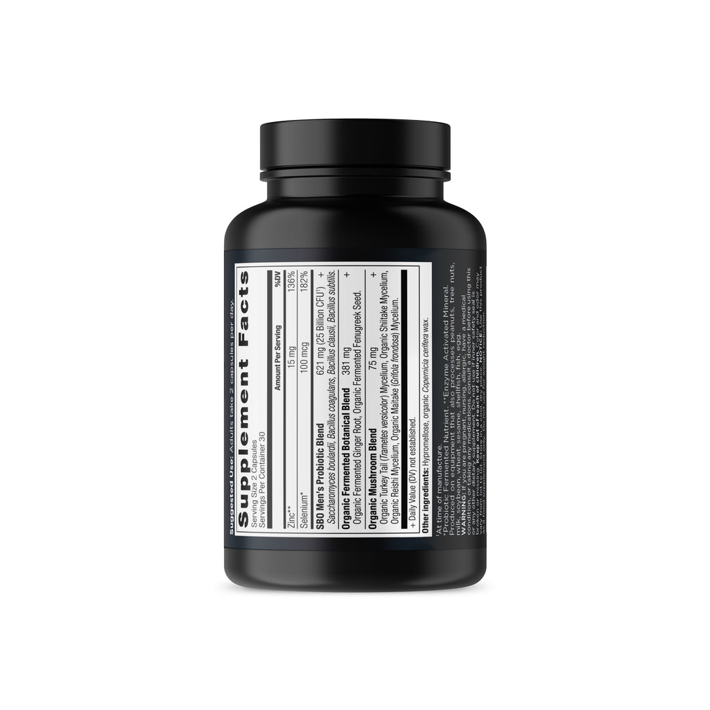  SBO Probiotics Men's capsules back of bottle