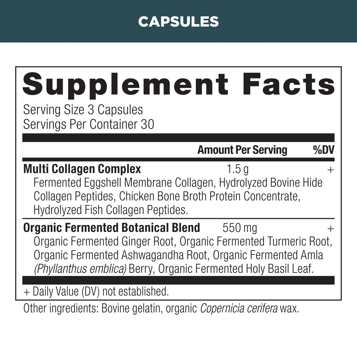 multi collagen capsules supplement label