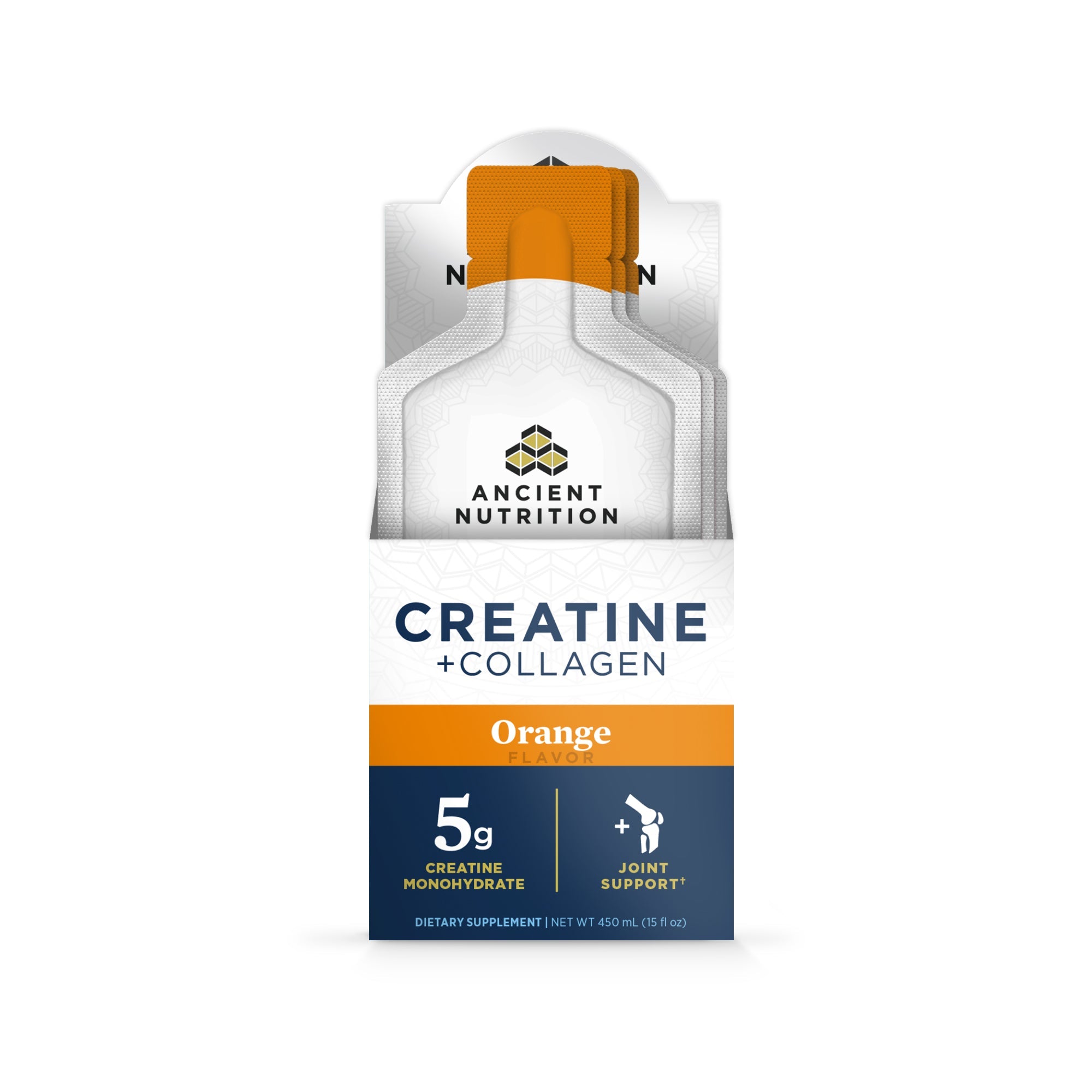 Creatine + Collagen orange flavor gel pack box