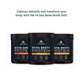 3 tubs of bone broth protein savory