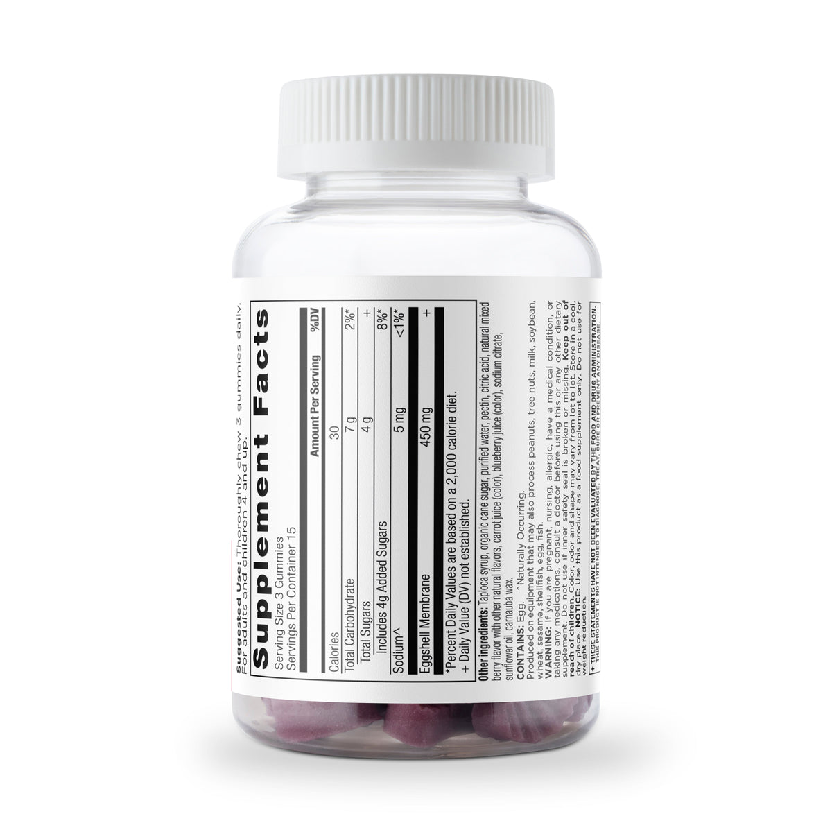 Collagen Peptides Gummies Mixed Berry (45 Gummies) side bottle image