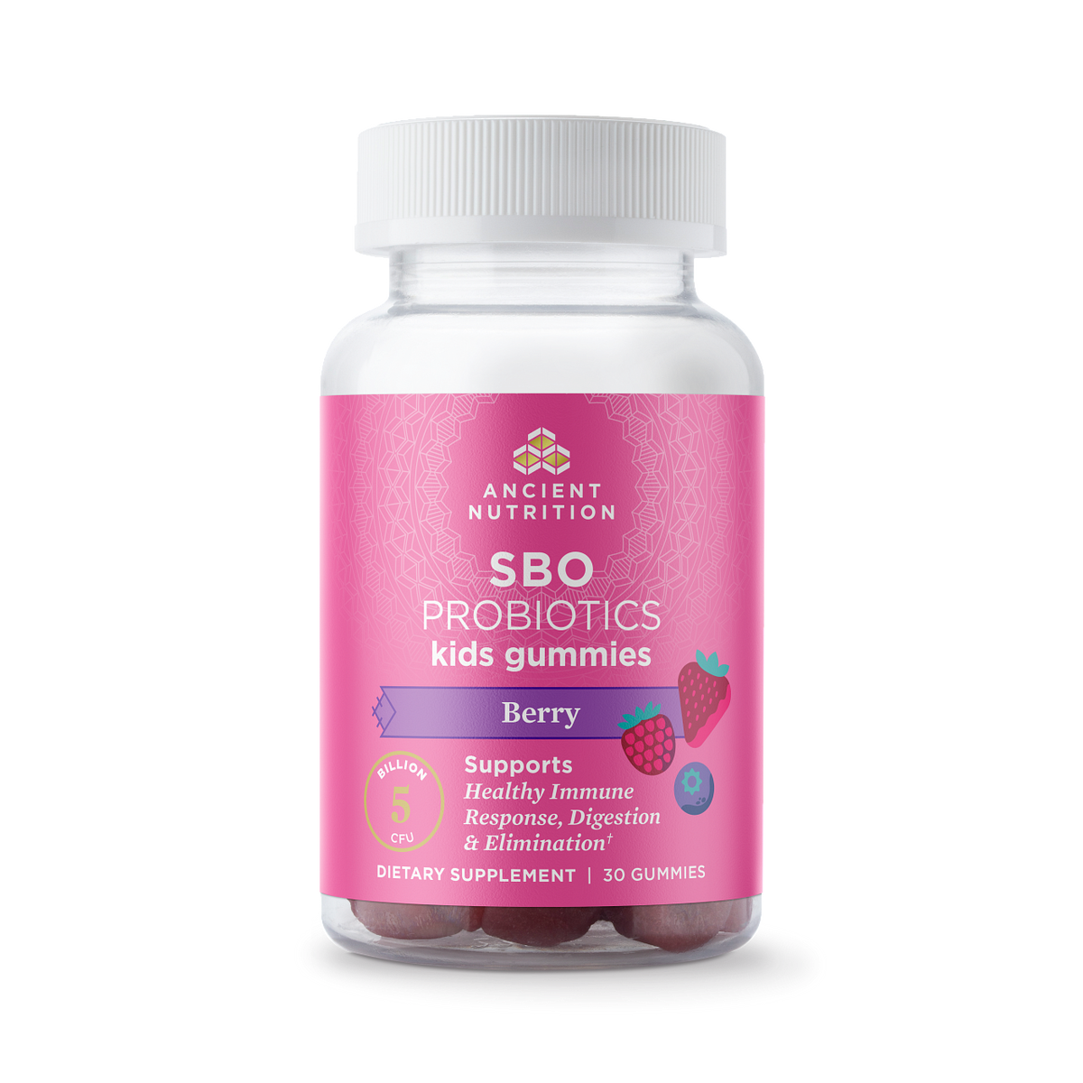 SBO Probiotics Kids Gummies Berry (30 Gummies) bottle