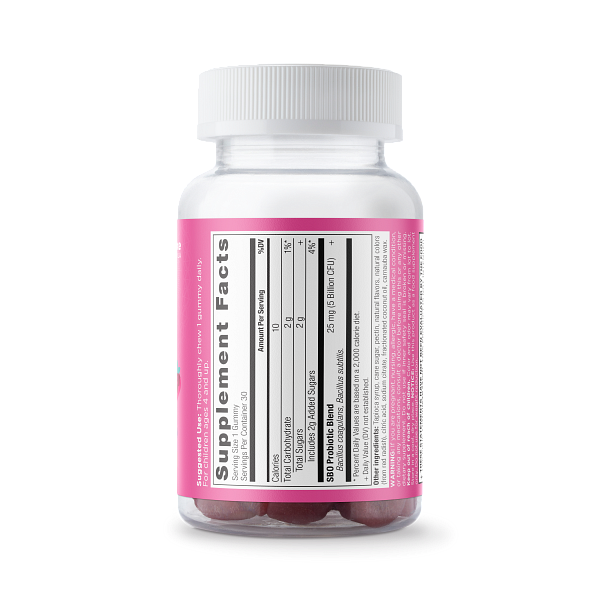 SBO Probiotics Kids Gummies Berry (30 Gummies) side of bottle image