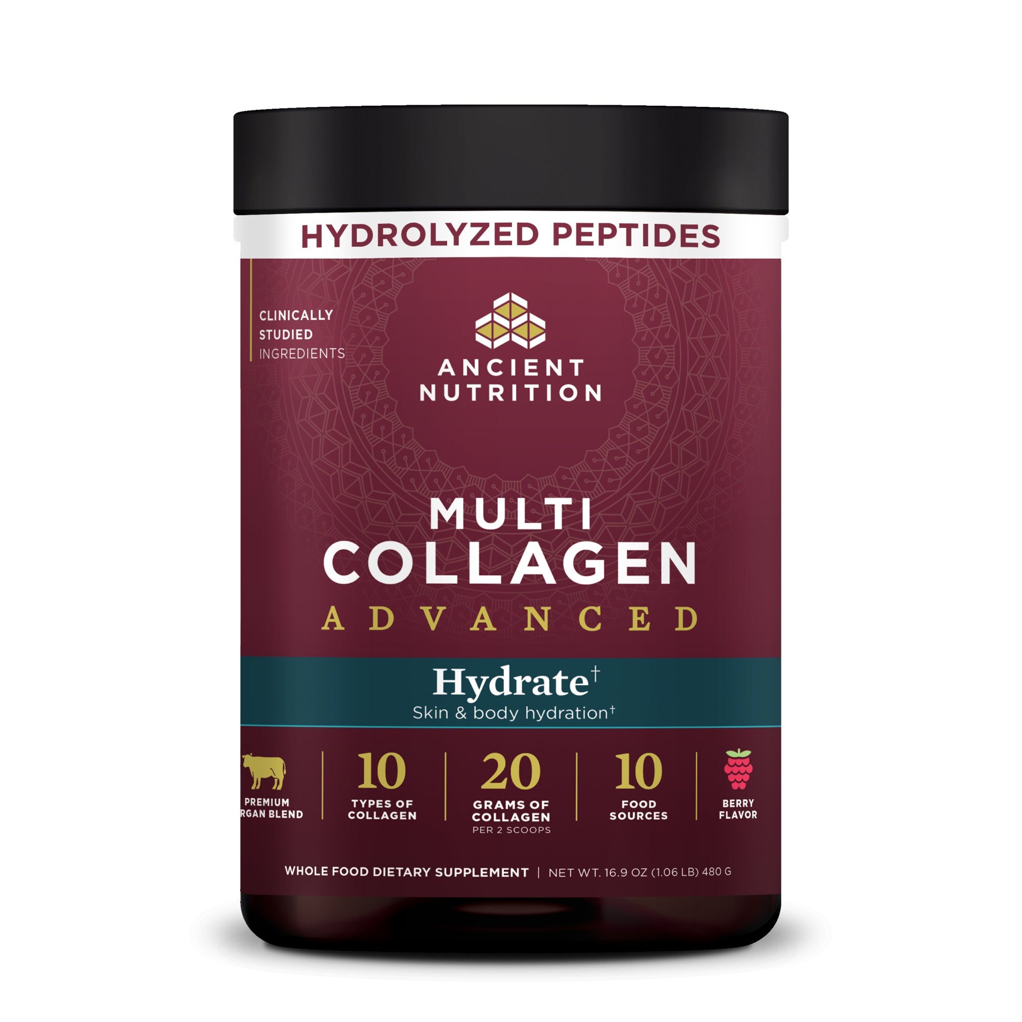 Multi Collagen Advanced Hydrate Powder Mixed Berry (30 Servings) bottle