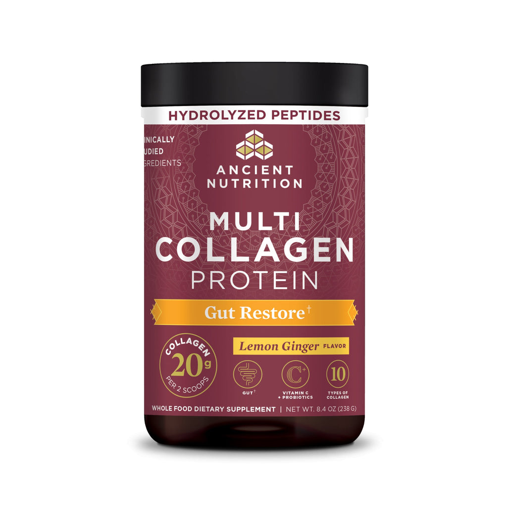 Multi Collagen Protein Gut Restore Powder Lemon Ginger (20 Servings) bottle