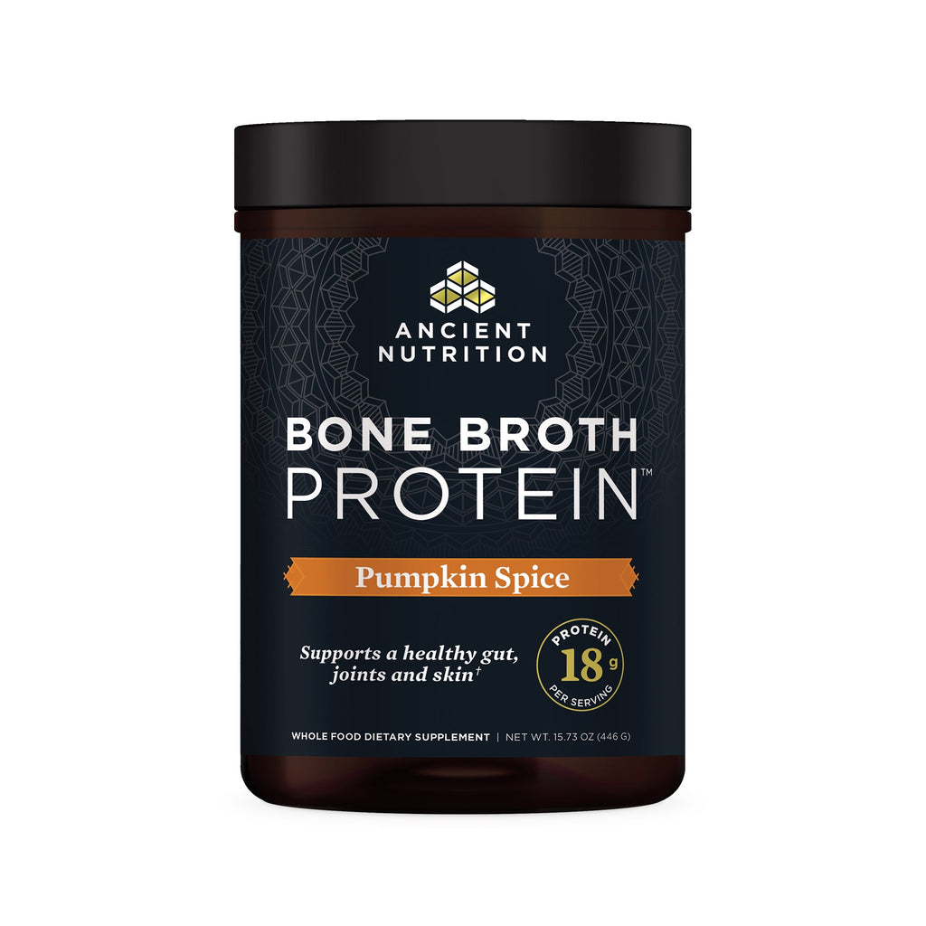 Bone Broth Protein Powder Pumpkin Spice (20 Servings) front of bottle