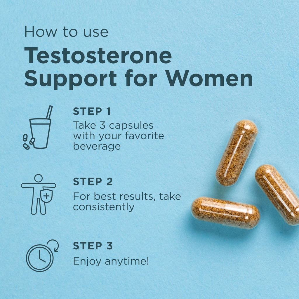 how to use testosterone support for women