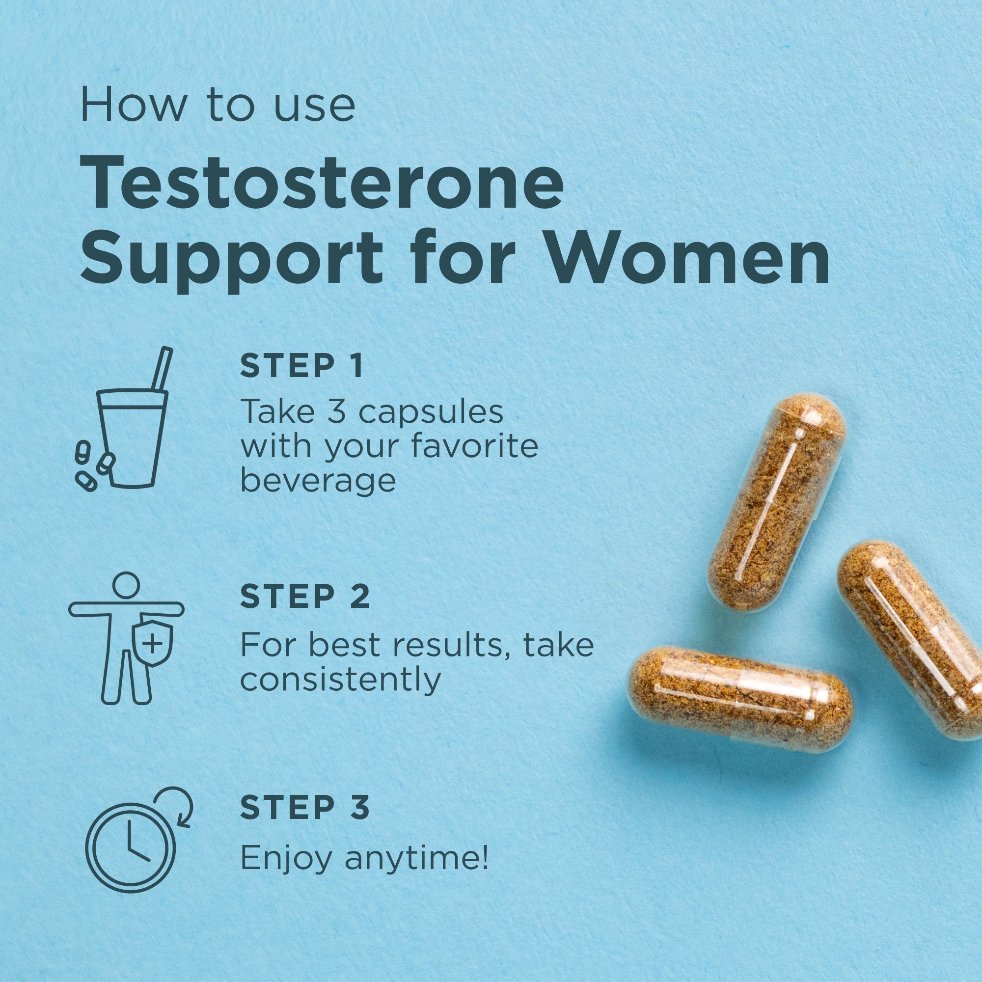 how to use testosterone support for women