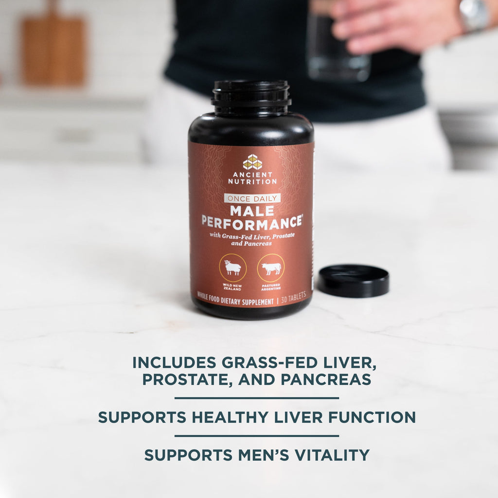 a obttle of Male Performance Once Daily Tablets