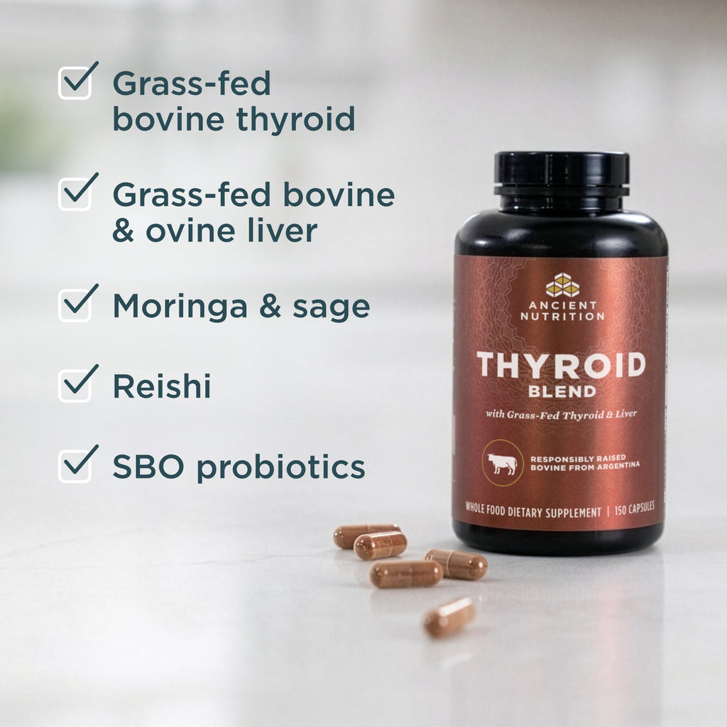 Thyroid Blend Capsules bottle with ingredients listed