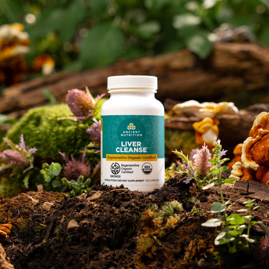 Regenerative Organic Certifiedª Liver Cleanse on a mossy background