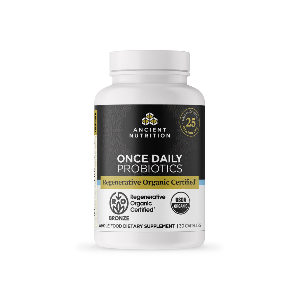 Regenerative Organic Certified® Once Daily Probiotics Capsules (30 Capsules) Front of bottle