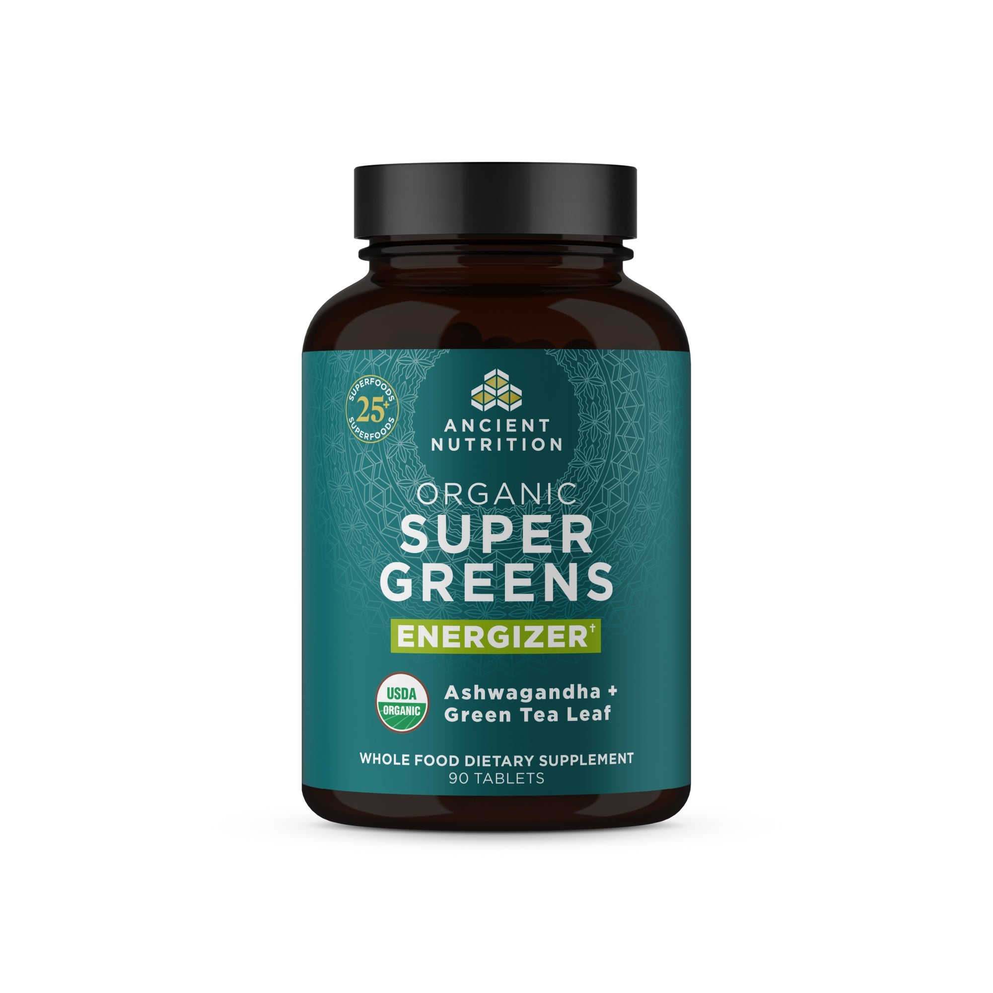 Organic SuperGreens Energizer Tablets (90 Tablets) bottle