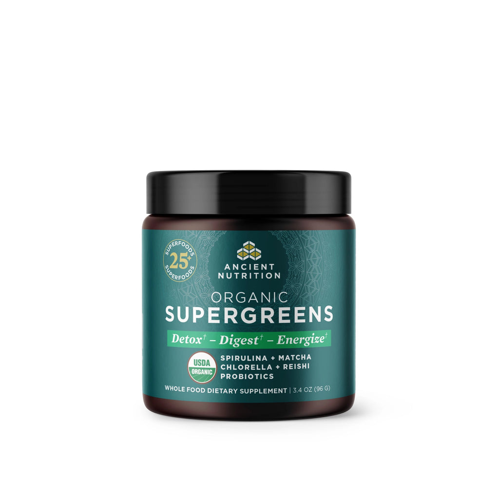 Organic SuperGreens Powder Greens Flavor (12 Servings) bottle