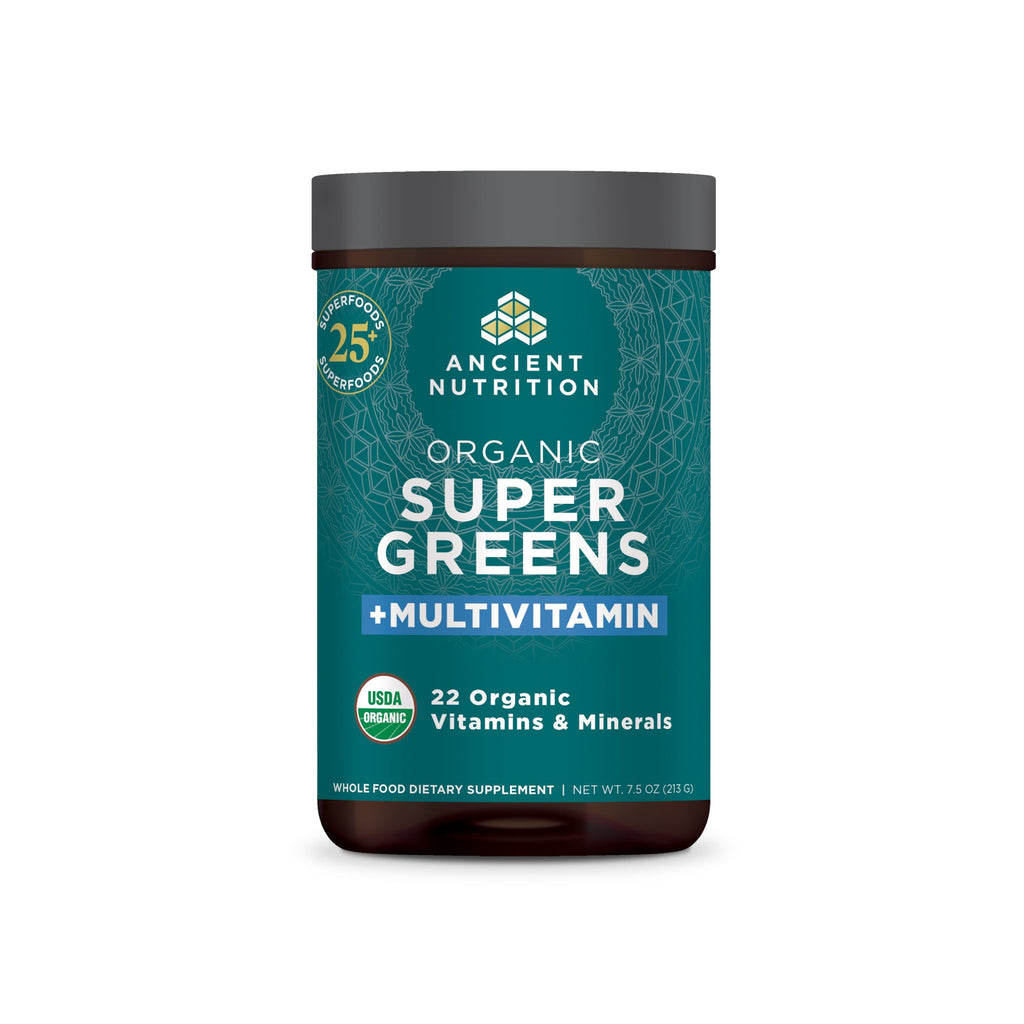 Organic SuperGreens + Multivitamin Powder (25 Servings) bottle