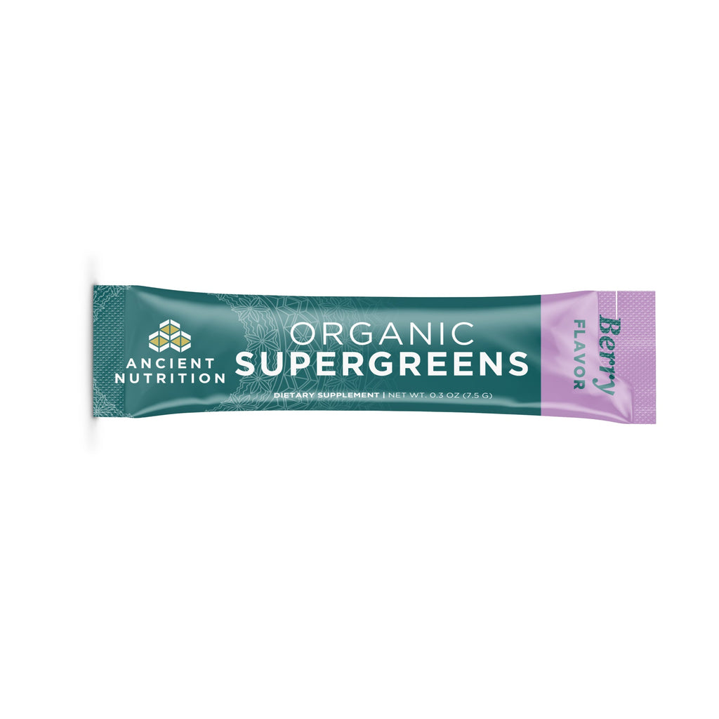 Organic SuperGreens Powder Berry Flavor stick pack