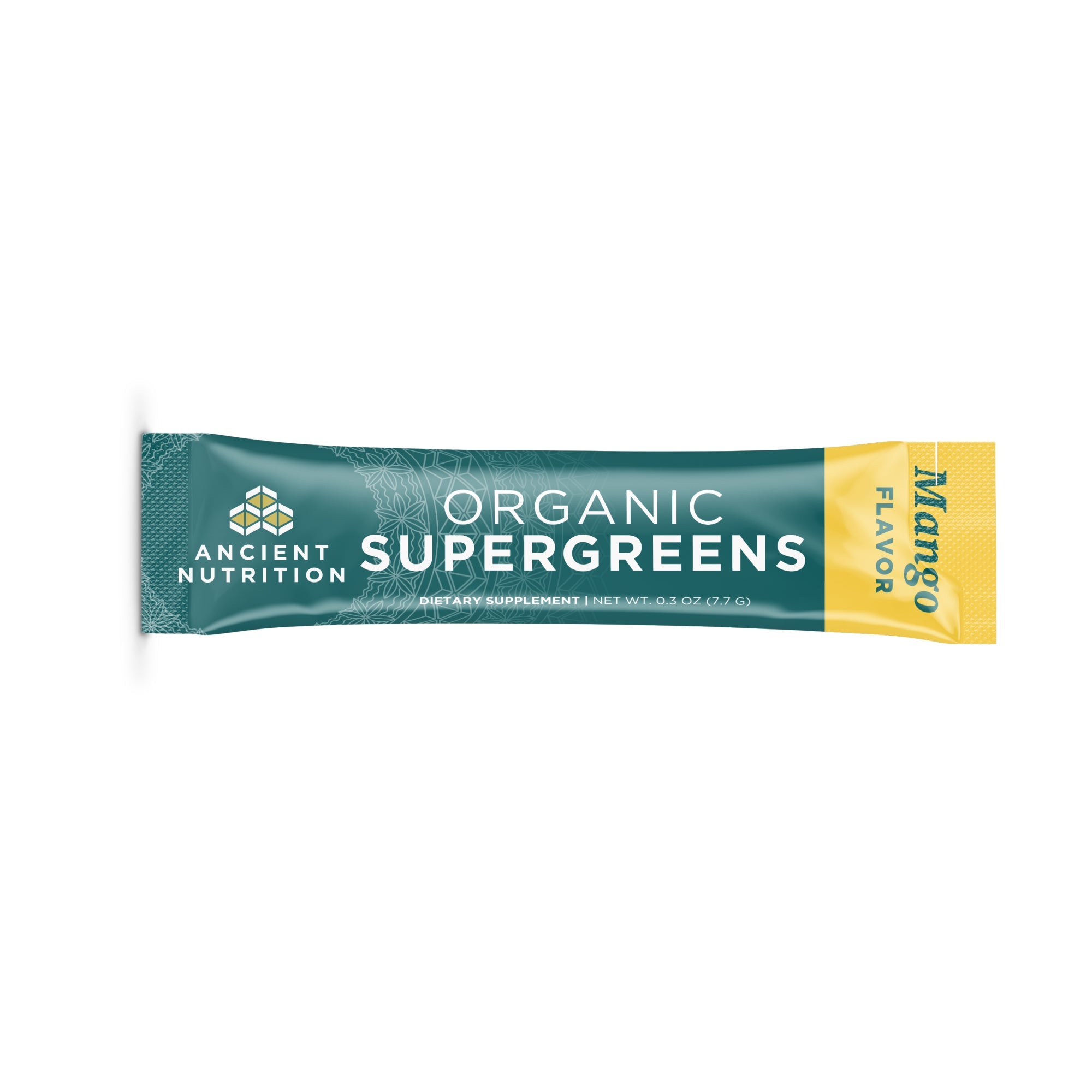Organic SuperGreens Powder Mango Flavor stick pack