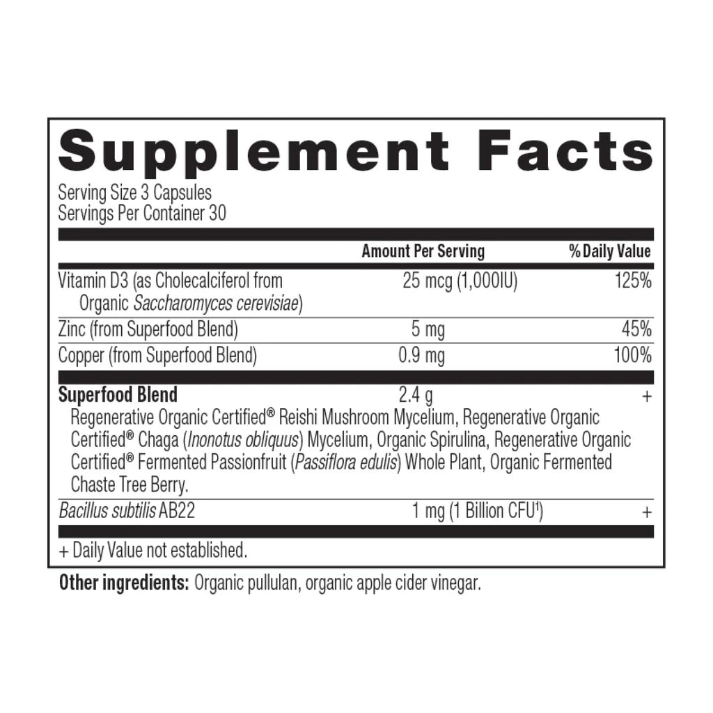 Regenerative Organic Certified™ Women's Hormones supplement labell