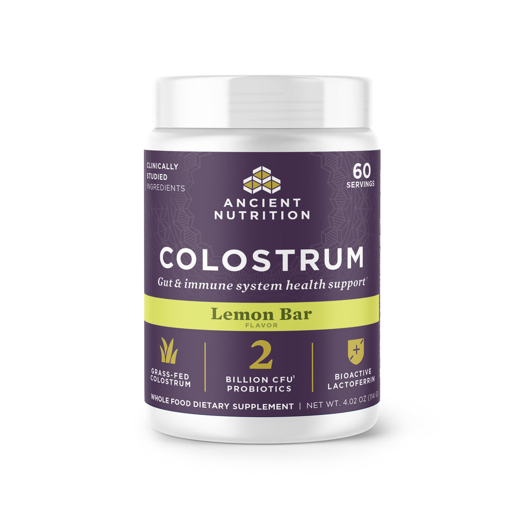 Colostrum Powder Lemon Bar Flavor (60 Servings) front of bottle