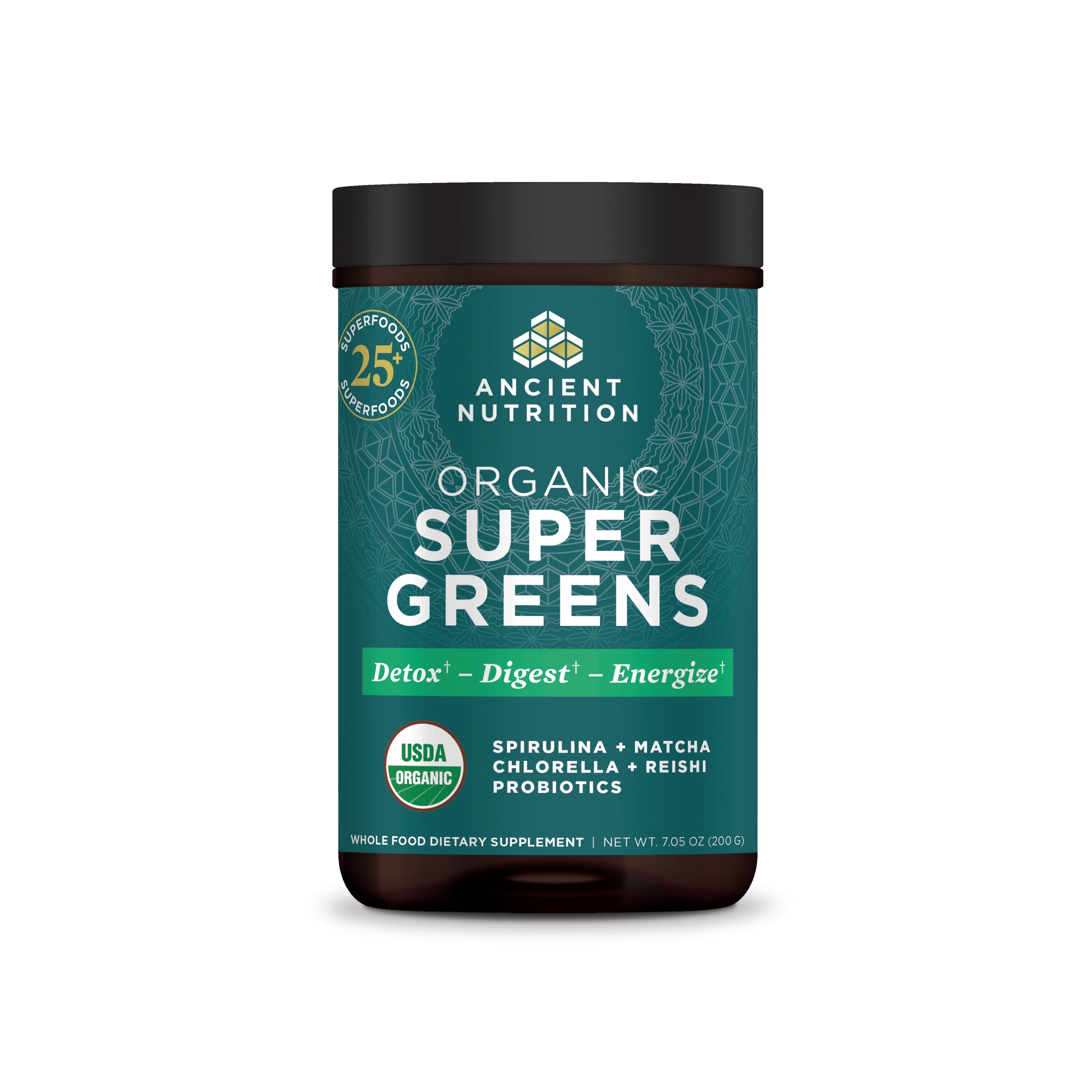 Organic SuperGreens Powder Greens Flavor (25 Servings) bottle