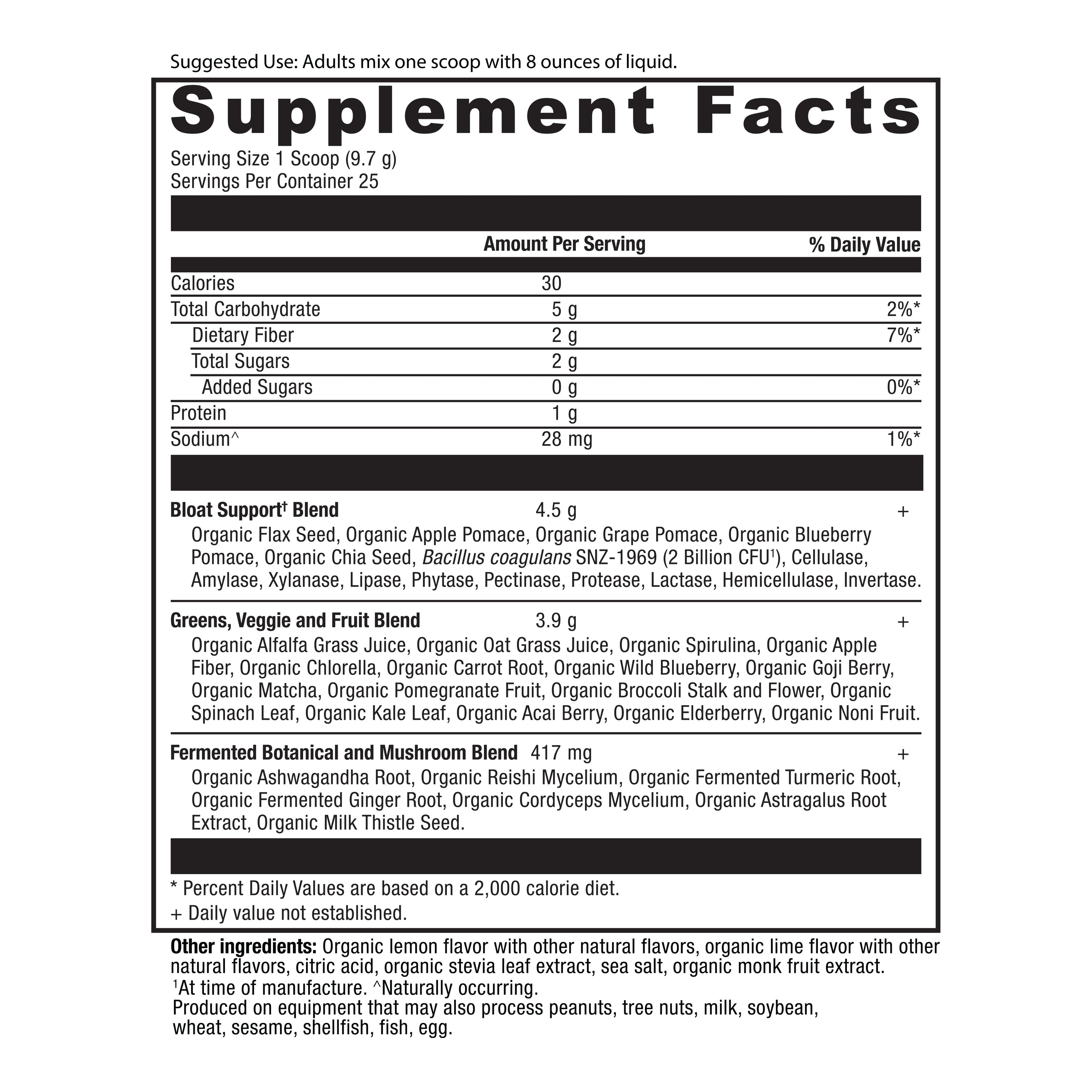 supplement label