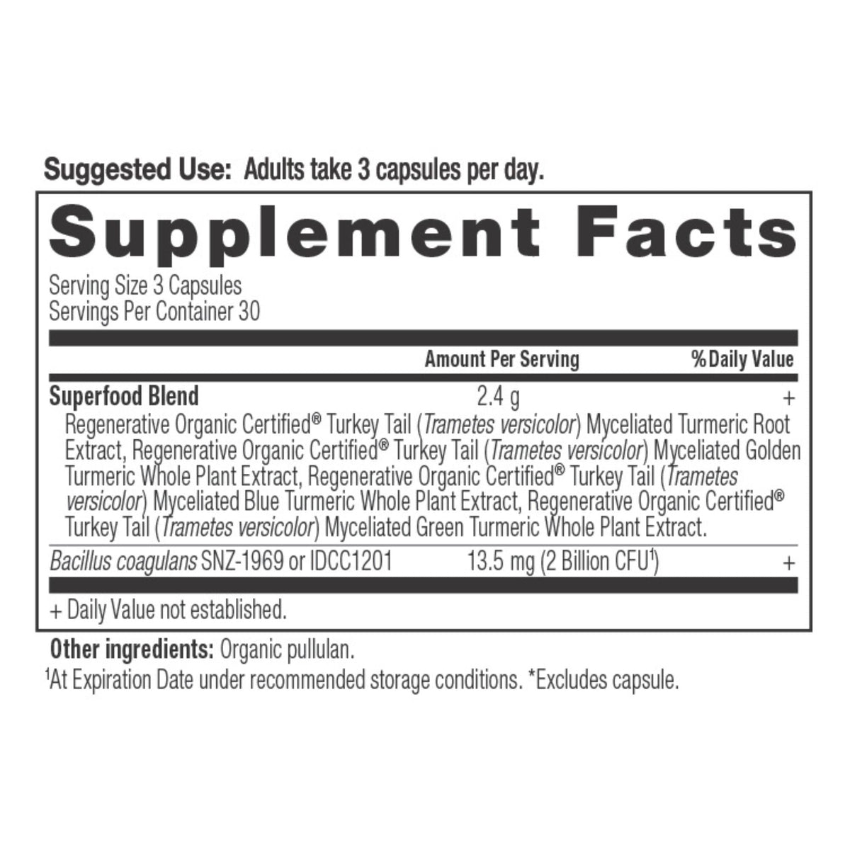 Regenerative Organic Certified™ Turmeric supplement label