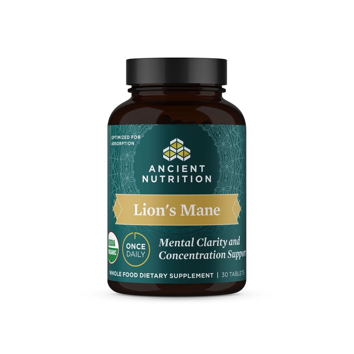 Lion's Mane Mental Clarity and Concentration Tablets (30 Tablets) bottle
